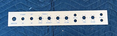 Custom Amp Plastic Front Panel Control Plate
