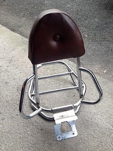 Vespa ET4 vintage chrome and brown leather rear carrier 