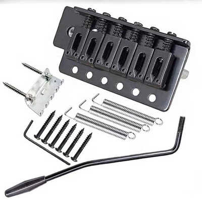 Black 6 String Saddle Single Locking Guitar Tremolo Bridge Sets for Strat ST US