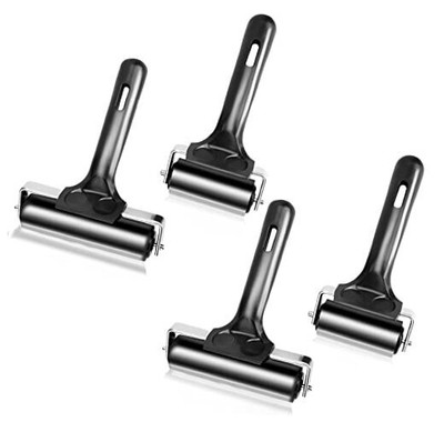  4 Pcs Brayer Roller, Black Rubber Roller for Printmaking Wallpapers Stamping 