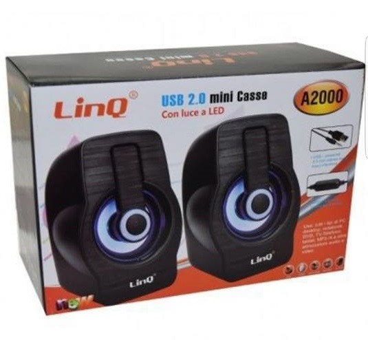 Casse Usb 2.0 mini speaker con Luce Led PC notebook netbook Linq A2000