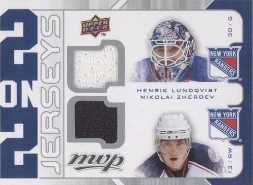 2008-09 Upper Deck MVP - Henrik Lundqvist Nikolai Zherdev Rick DiPietro #J2-JSDL