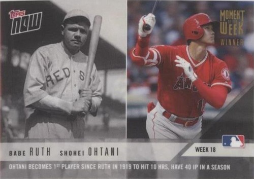 SHOHEI OHTANI BABE RUTH 2018 Past & Present ROOKIE CARD Baseball