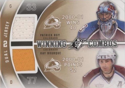 2011-12 SPx - Patrick Roy Ray Bourque #WC-PR