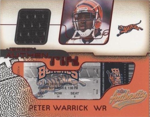 2002 Fleer Authentix Peter Warrick #JA-PW
