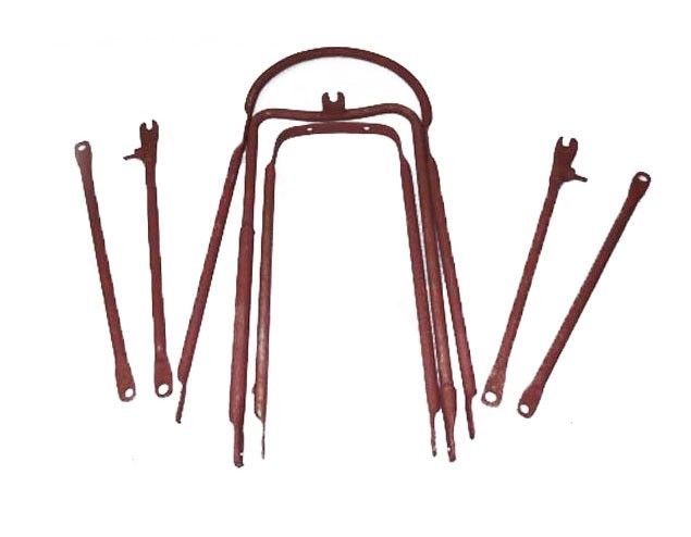 BSA M20 M21 M33 Raw Front Rear Mudguard Set With Stays Girder Fork Type