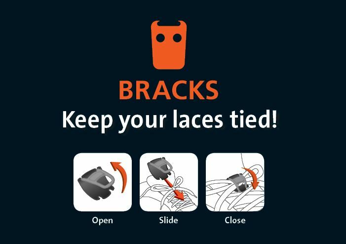 Laces Lock Bracks Shoelace clips, Pair Black / White Keep Your shoe Laces Tied