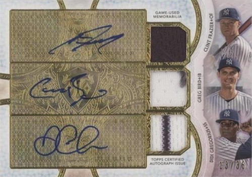 2018 Topps Triple Threads - Clint Frazier Didi Gregorius Greg Bird #ARC-CGD