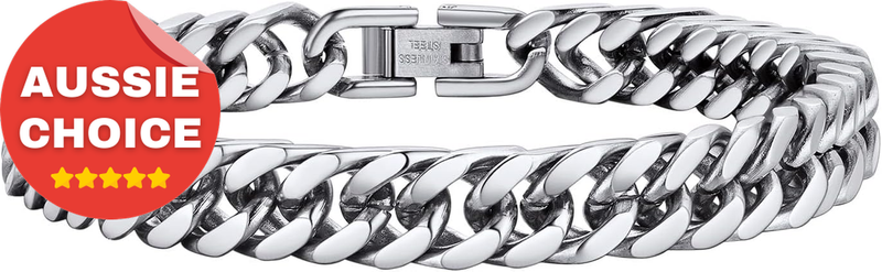 Cuban Link Chain Bracelet Men Women Stainless Steel Gold Silver Gift Box