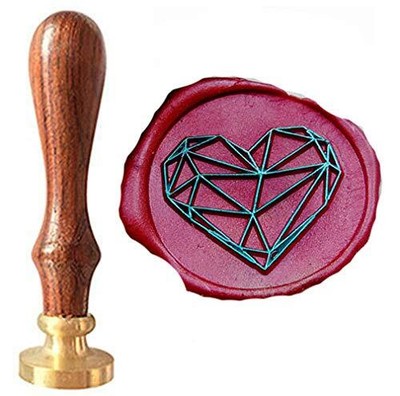 Diamond Heart Wax Seal Stamp Kit Decorating Gift Cards Weding Invitations Env...