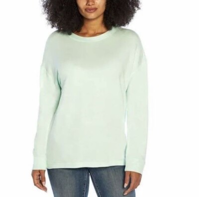 Three Dots Ladies' Speckled Long sleeve  Pullover( Mint Green,MEDIUM)NWT