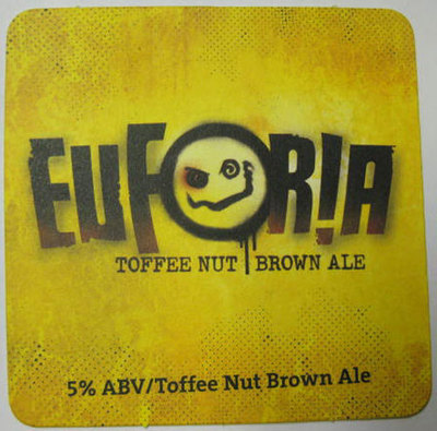 EUFORIA TOFFEE NUT BROWN ALE Beer 5% COASTER, Mat, DuClaw, MARYLAND 2014 issue