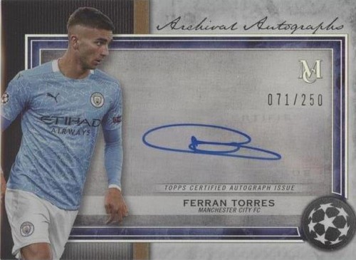 2020-21 Topps Museum Collection UEFA Champions League Autograph Relics 250枚限定　FERRAN TORRES トーレス　直筆サインカード 2020-21 Topps Champions League Museum Jersey Auto Card