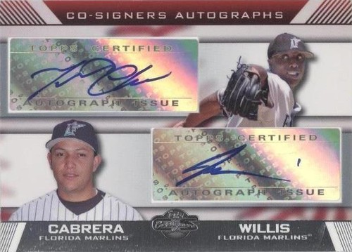 2007 Topps Co-Signers - Dontrelle Willis Miguel Cabrera #CS-CW