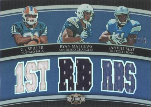 2010 Topps Triple Threads C.J. Spiller Jahvid Best Ryan Mathews #TTRC-40