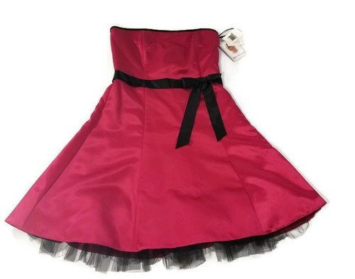 Gunne Sax Jessica McClintock Pink Strapless  Formal Prom Party Dress Size 11/12