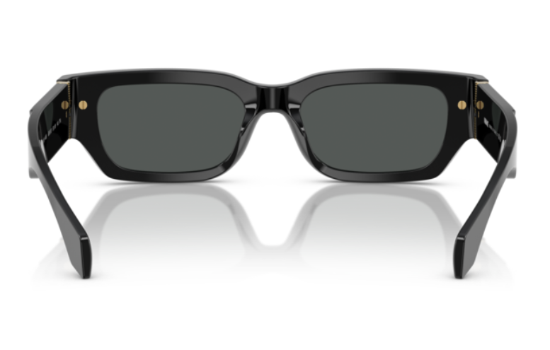 Pre-owned Versace Ve4465f Gb1/87 Black/dark Grey Rectangular Women's Sunglasses In Gray