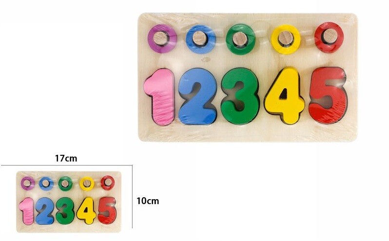 Gioco Legno 5 Colonne Bambino Didattico Educativo Forme Puzzle Numeri dfh