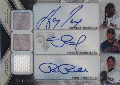 2015 Topps Triple Threads - Hanley Ramirez Pablo Sandoval Rick Porcello #TTARC-RSP