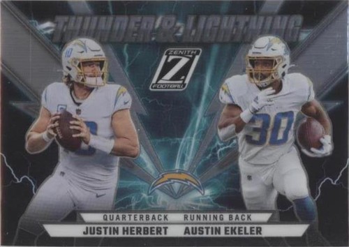 2022 Panini Zenith Austin Ekeler Justin Herbert #TL-JAU