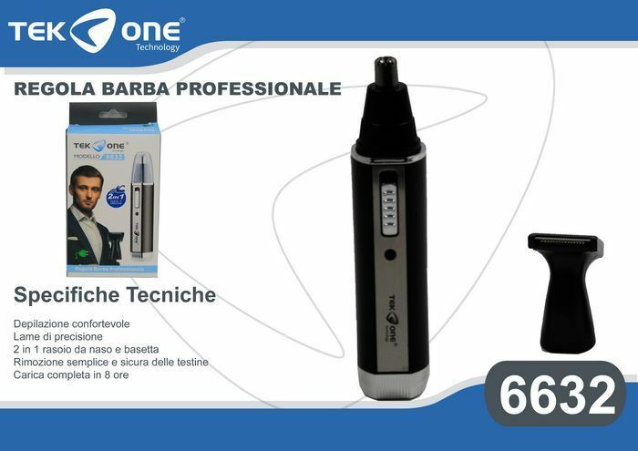 Rasoio Trimmer TeKone 6632 2in1 Regola Taglia Barba Peli Naso Orecchie hsb