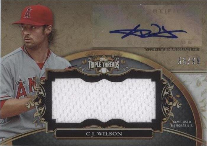 2013 Topps Triple Threads - C.J. Wilson #UAJR-CW3