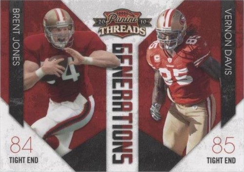 2010 Panini Threads Brent Jones Vernon Davis #1