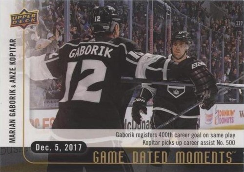 2017-18 Upper Deck Game Dated Moments - Anze Kopitar Marian Gaborik #21