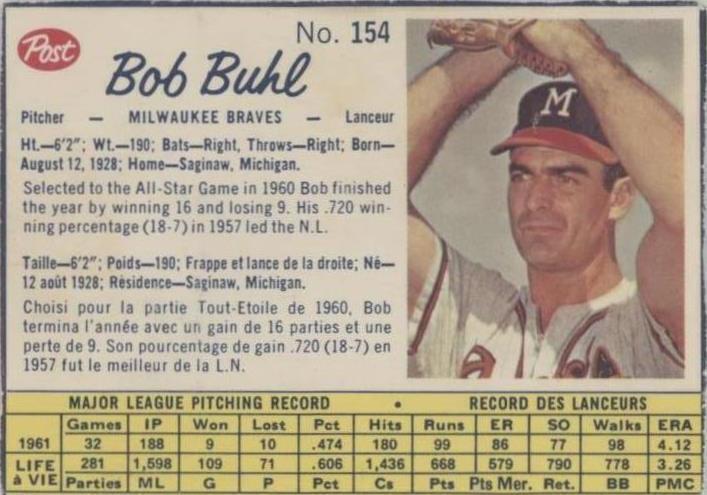 1962 年加拿大邮政局 - Bob Buhl #154