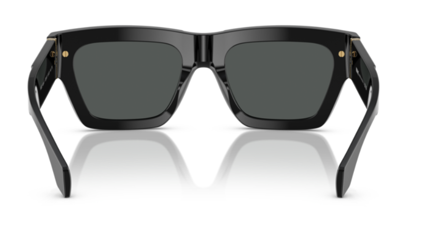 Pre-owned Versace Ve4464f Gb1/87 Black/dark Grey Rectangular 55mm Women's Sunglasses In Gray