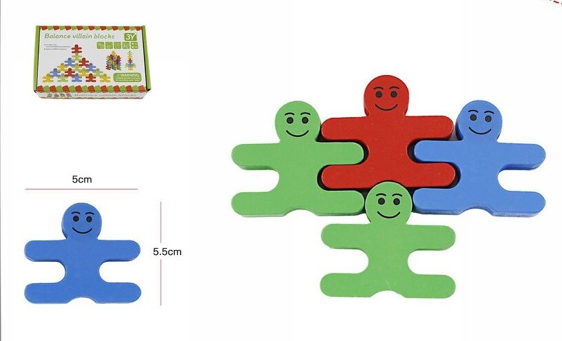 Gioco In Legno Omini Colorati Costruzioni Bambini Educativo Imparare dfh