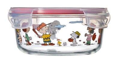 [SNOOPY PEANUTS x PYREX]  Circle pattern closed container 620 ml / 15 X 5.5cm