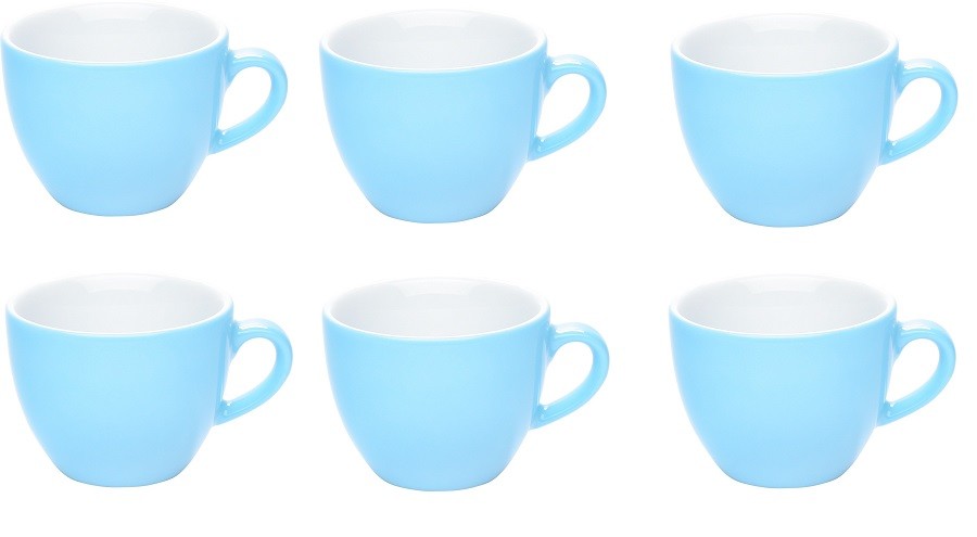 Set Servizio 6 Tazzine Tazze Caffè Colorate Color Azzurro Ceramica 6x5cm idea