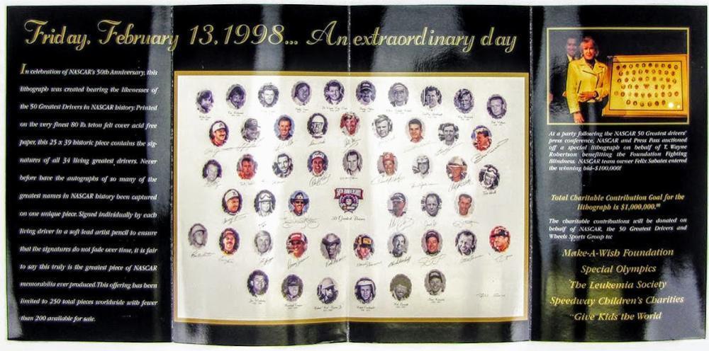 NASCAR 50TH ANNIVERSARY EARNHARDT PETTY LIMITED EDITION FANATICS CERTIFIED