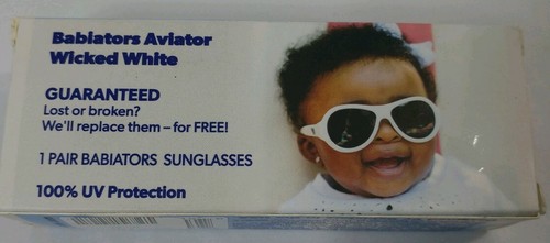 New Babiators Sunglasses Ages 0-3 Wicked White
