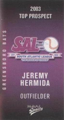MultiAd Sports South Atlantic League Top Prospects 2003 - Jeremy Hermida #15