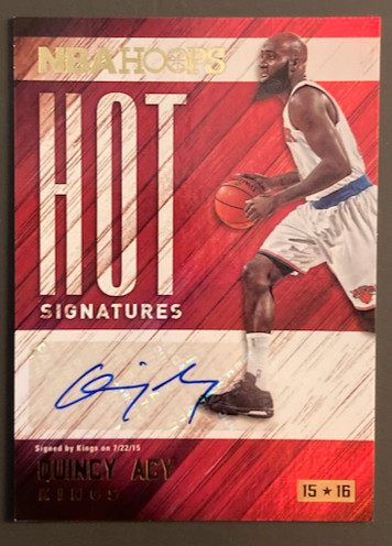 Quincy Acy 2015-16 Panini Hoops Hot Signatures Auto