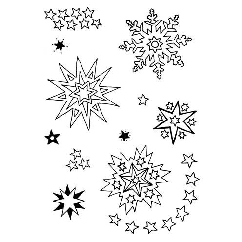 Efco Stempel Clear Sterne 01, transparent, A7/ 74 x 105 mm, 11-teilig