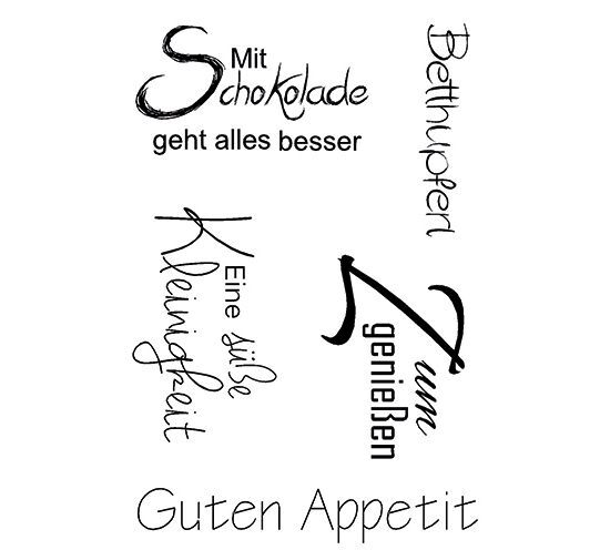 Efco Stempel Clear Guten Appetit, transparent, A7/ 74 x 105 mm, 5-teilig