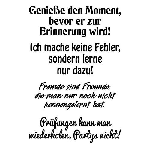 Efco Stempel Clear „Genieße den Moment“, transparent, A7/ 74 x 105 mm, 4-teilig