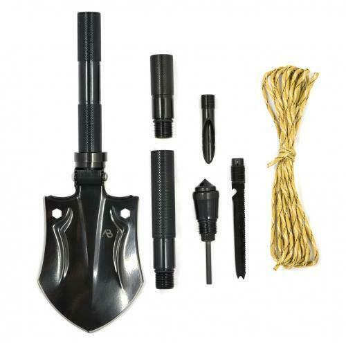 Multifunktions-Schaufel Outdoorschaufel Deluxe m. Tasche schwarz Carbon Stahl