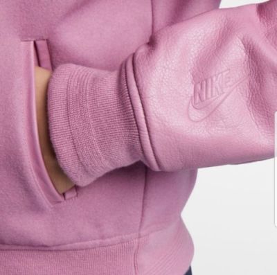 Pre-owned Nike $500 Women's  Lab Destroyer Wool Leather Jacket Rare Color Small In Pink