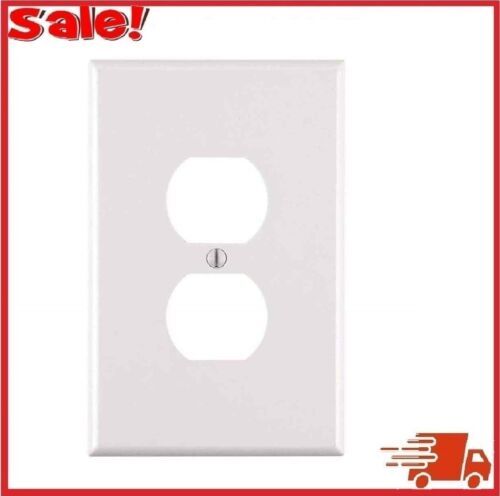 1-gang Jumbo Duplex Outlet Wall Plate, White | Leviton Oversized Receptacle Of