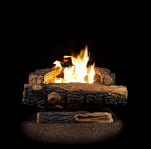 Natural Gas Fireplace Insert Fake Faux Logs Ventless Thermostat 24