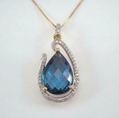 4Ct Round Lab Created Sapphire & Diamond 14K Yellow Gold Finish Halo Pendant
