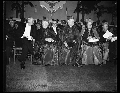 Photo:Homer S. Cummings, left. Catholic University, Washington, D.C.