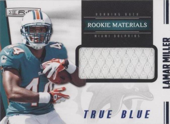 2012 Panini Rookies & Stars - Rookie Materials True Blue #237 Lamar Miller /399 (MEM, RC)