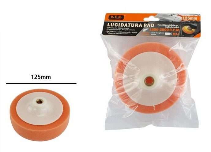 Platorello Disco Per Lucidatrice Levigatrice Testa Spugna M14 125mm dfh
