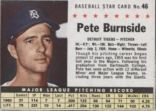 1961 Post - Pete Burnside #46