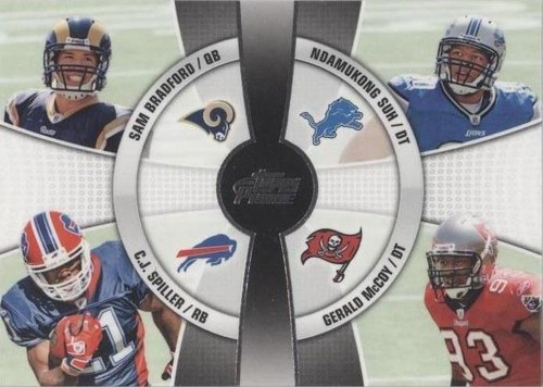 2010 Topps Prime C.J. Spiller Gerald McCoy Ndamukong Suh #4Q-24